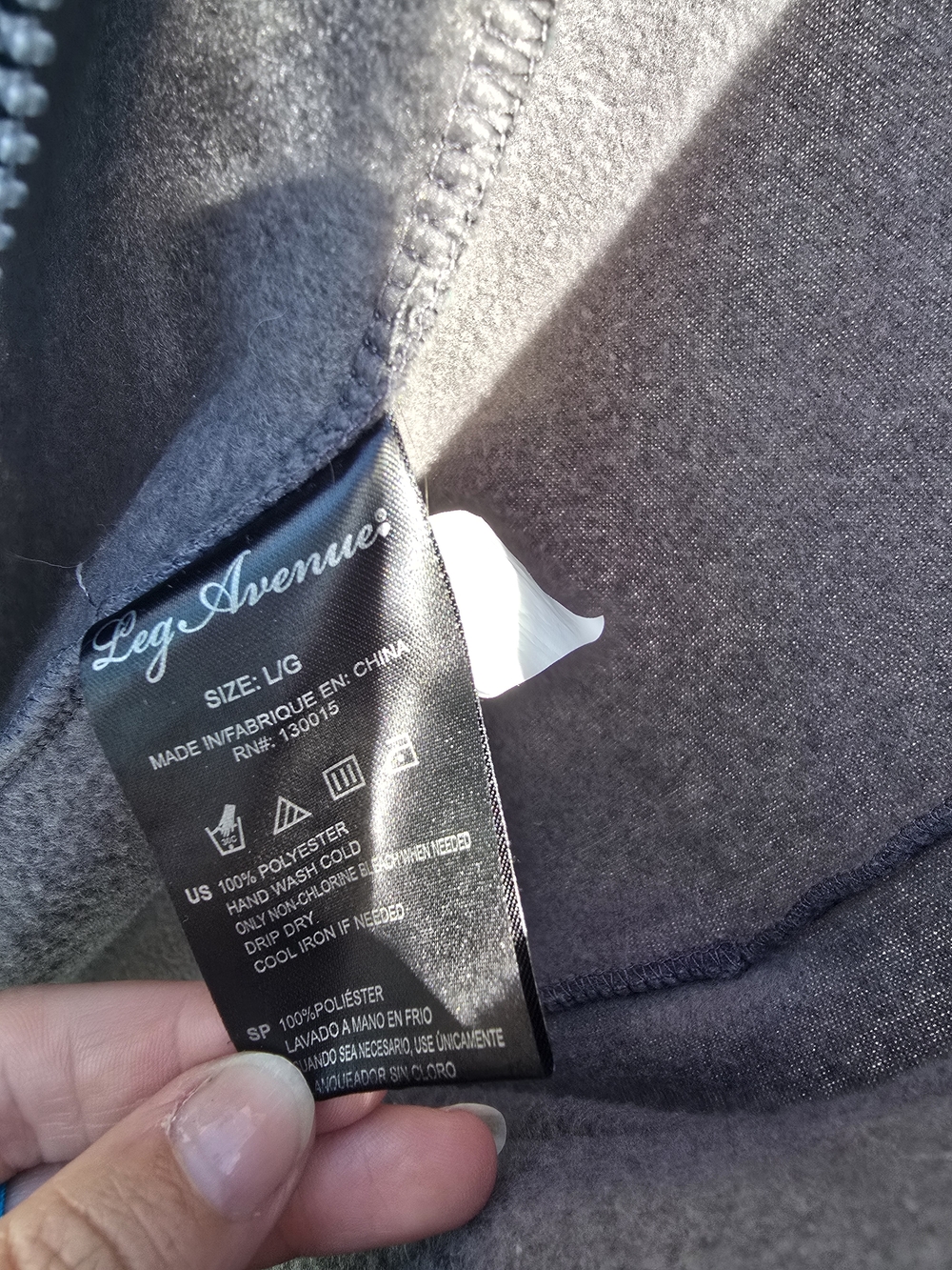 Gray Shark Hoodie Zipup with Tail And Fin Sleeves - Picture 8 of 8